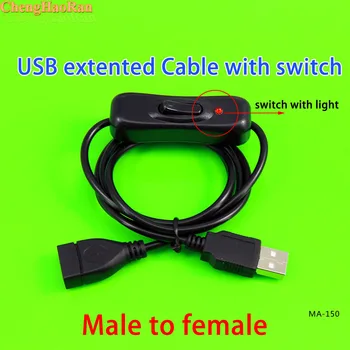 

ChengHaoRan 1m With Light USB Cable Male to Female with Switch ON/OFF Cable Extension Toggle for USB Lamp USB Fan Power Line