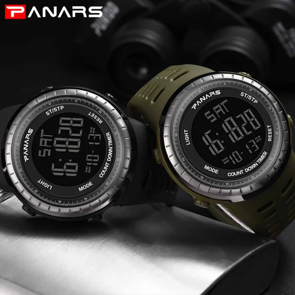 

Digital Watch Men Sports Electronic Watch Military PANARS Waterproof LED Fitness G Watch S Brand Shock For Running Chronograph