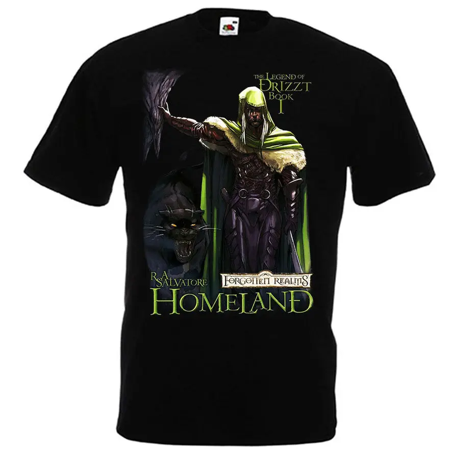 

Drizzt Do'Urden Forgotten Realms Salvatore T-shirt Homeland Book Sizes S-3XL Cheap Sale 100 % Cotton T Shirts for Boys