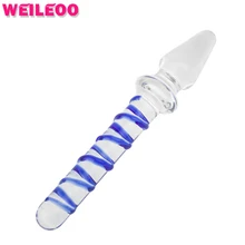 Pointed double dildo glass dildo glass penis adult sex toy for woman