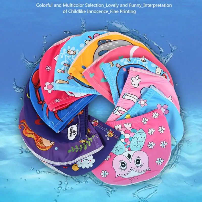 Детская шапочка для плавания с милыми рисунками животных из мультфильмов, водонепроницаемые защитные уши из мягкого полиэстера, Легкие аксессуары для плавания унисекс