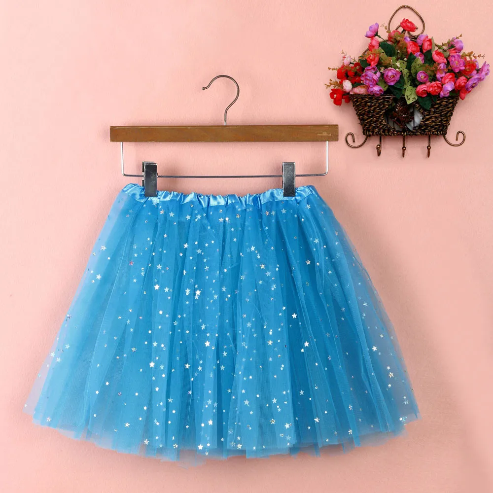 Fashion Short Skirt For Womens Tulle Skirt Pleated Mini Skirt Gauze Girls Ladies Tutu Dancing Skirts 13 Colors rokken jupe falda - Цвет: Sky Blue