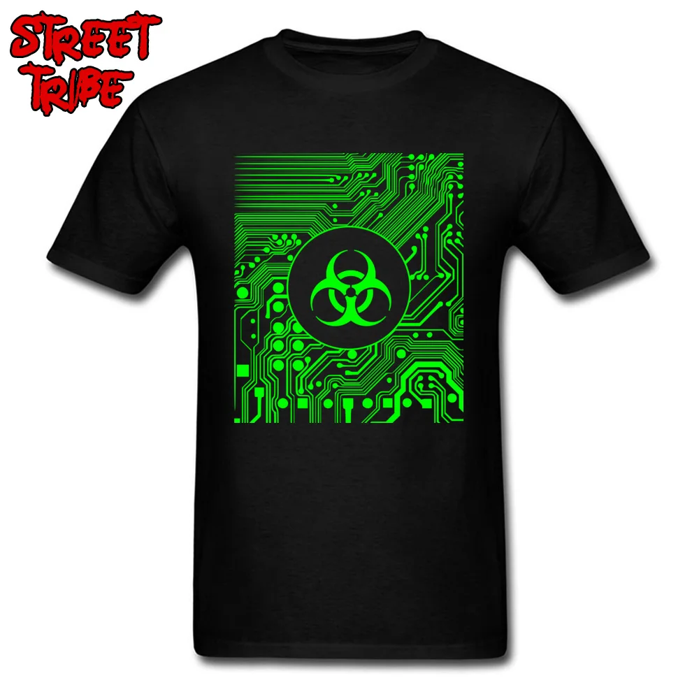100% Cotton Men Short Sleeve comfortable T Shirt cosie Tops Shirts Slim Fit Group O-Neck Tees Drop Shipping Cyber goth   Biohazard Green black