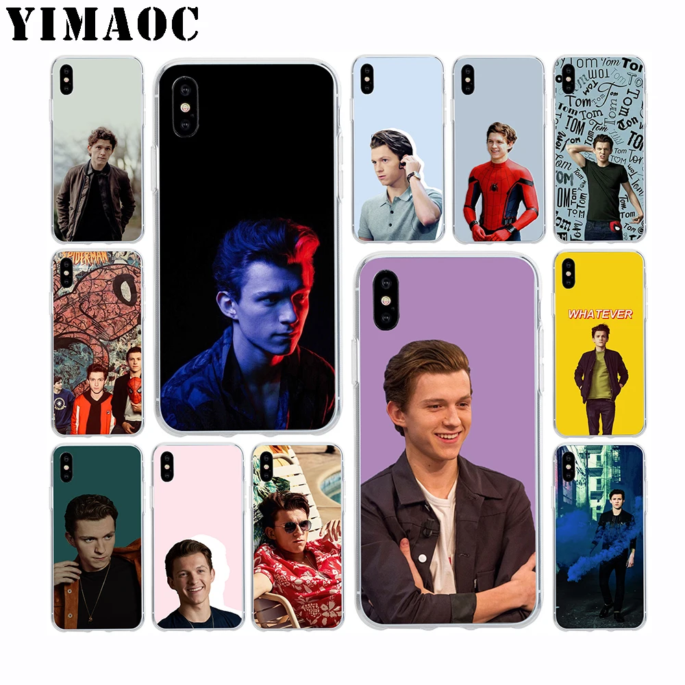 

YIMAOC Tom Holland Spiderman Soft TPU Silicone Case for Apple Iphone Xr Xs Max X 10 8 Plus 7 6S 6 Plus SE 5S 5 7Plus 8Plus Cover