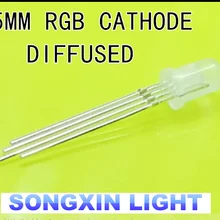 50 шт. 5 мм RGB светодиодный общий катод трехцветные диоды f5 RGB диффузный 5 мм светодиодный красный зеленый синий цвет