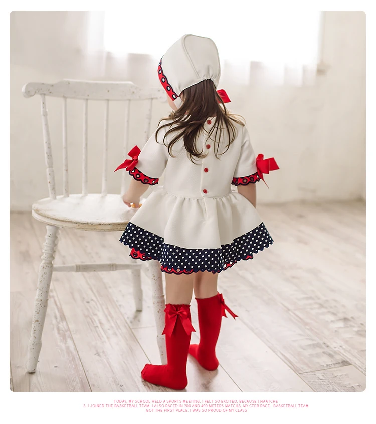 Ins/Весенний белый костюм «платье принцессы» для девочек 0-3 лет, испанское платье на первый день рождения, рождественское платье, платье для малышей