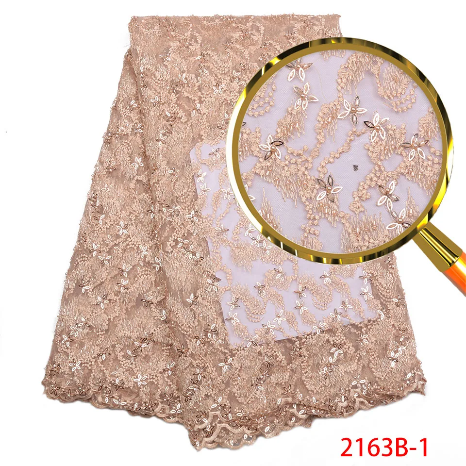 

Latest African Laces 2018 French Lace Fabric High Quality Sequin Lace Fabric for Wedding Dress APW2163B