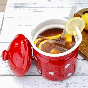 

Japanese porcelain enamel cup cold lemon tea cup instant noodles milk bay food cup kitchen small oil pot with lid storage tank