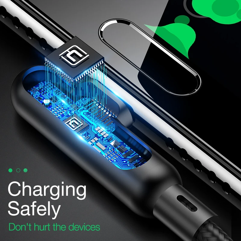 Кабель Cafele USB Type C для Huawei p20 30 pro 90 градусов мобильный телефон кабель 3A быстрой