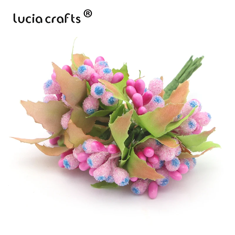 Lucia crafts 10 шт./Букет около 8 см Ягоды Искусственные тычинки букет цветов Свадебная вечеринка украшения DIY аксессуары A0503