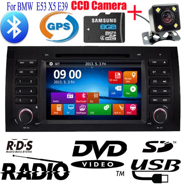 Double 2 Din Car DVD CD Player For BMW E53 X5 E39 E46 built in BT+CDC