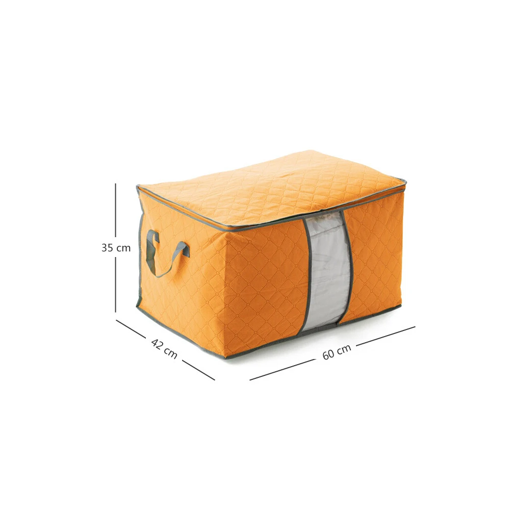 Large Pillow Box Foldable Clothes Blanket Underbed Storage Bag Large Pillow Box Foldable Clothes Blanket Underbed Storage Bag Container Organizer Compact E Saver Orange In Bags From Home Garden