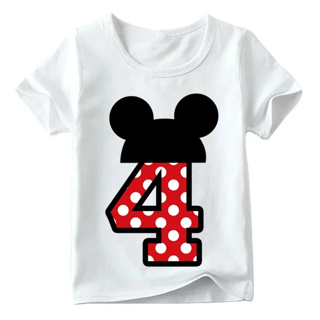 Baby Boys/Girls Happy Birthday Letter Bow Cute Print Clothes Children Funny T shirt,Kids Number 1-9 Birthday Present,ooo2416 White M