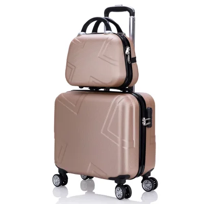Набор чемоданов комплект багажных сумок на колесиках Spinner Тележка Дело 1" посадочное колесо женщина косметичка carry-on чемодан дорожные сумки - Цвет: set