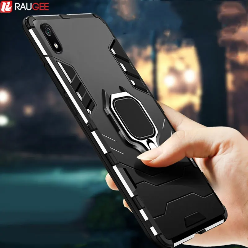 

For Xiaomi Redmi 7A Case Finger Ring Holder Back Cover Armor Bumper Phone Case On For Xiaomi Redmi 7A 7 A Case Full Protection