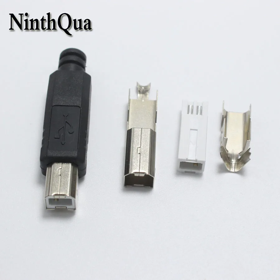 

10set Type B Male USB Printer Scanner Extender Adapter Black Data Sync Coupler Converter DIY Repair Free-Welding Connector