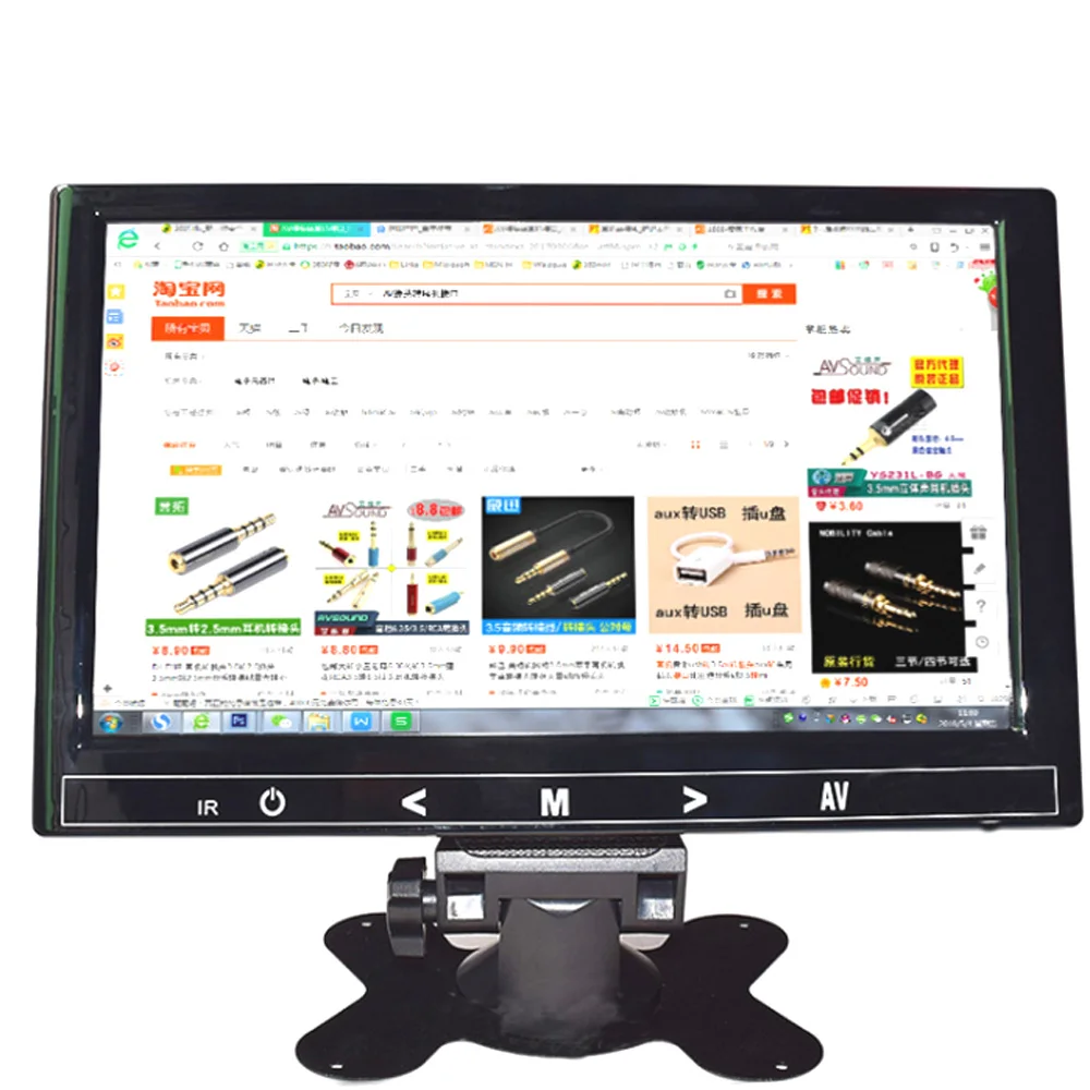 

7 Inch Rearview Mirror Display 1024*600 LCD Monitor Support VGA+HDMI+AV Input Reversing Priority For Car DVD VCD P