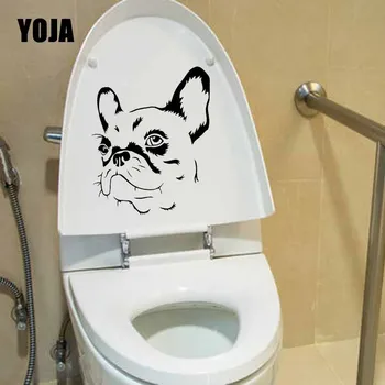 

YOJA 20.9X23.7CM French Bulldog Cartoon Wall Sticker Home Decor Bedroom Toilet Decal T5-1557