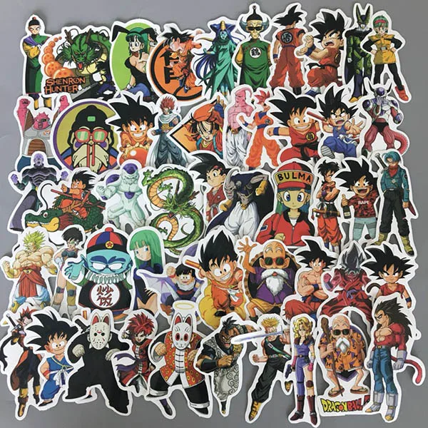 AQK 50 шт. аниме Dragon Ball Z наклейки Супер Saiyan Goku граффити наклейки Bomb пакет для скейтборда багажа ноутбук блокнот "Гитара" - Цвет: As the picture show