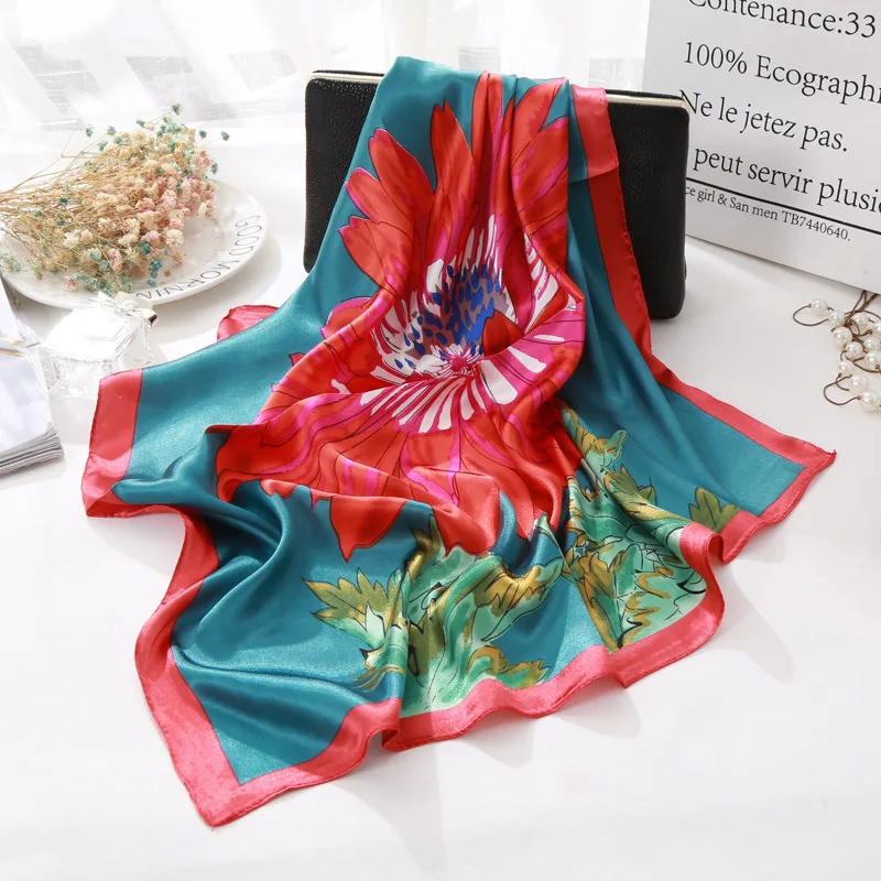 

Small Scarf Simulated Silk Satin Women 60CM Explosive Scarf Scarf Sunscreen