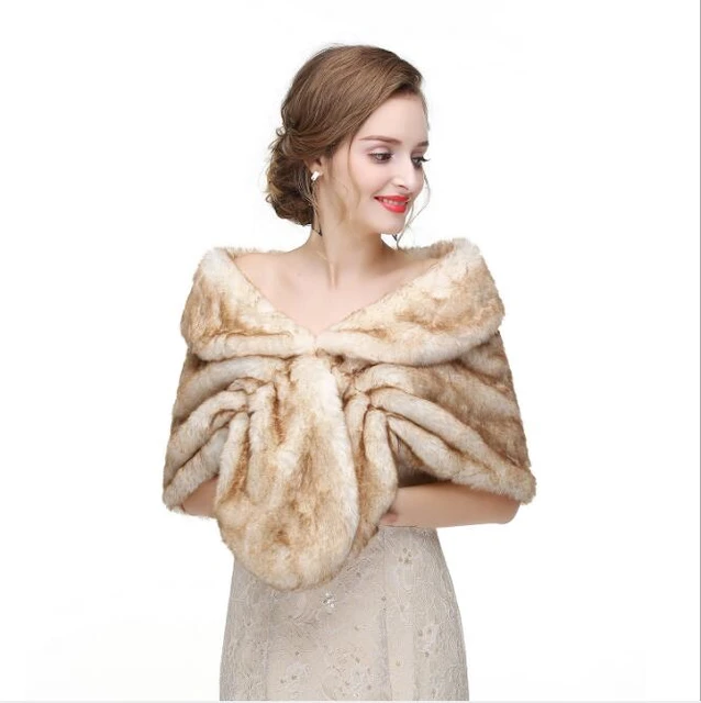 boda para vestidos de noche, chaqueta de capa de invierno, Bolero nupcial, abrigo de invierno, estola de tela de piel para novias - AliExpress