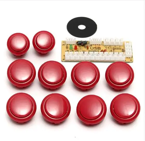 DIY arcade joystick handle set kits 5 pin 24mm / 30mm push buttons spare parts USB cable to PC joystick button encoder plate & DIY arcade joystick handle set kits 5 pin 24mm / 30mm push buttons spare parts USB cable to PC joystick button encoder plate &