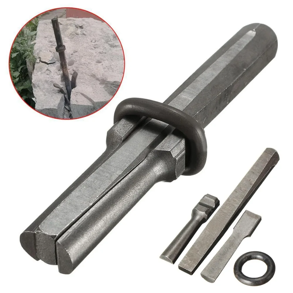 

6 Set New Stone Splitter 9/16" Metal Plug Wedges and Feathers Shims Concrete Rock Splitters Hand Tool