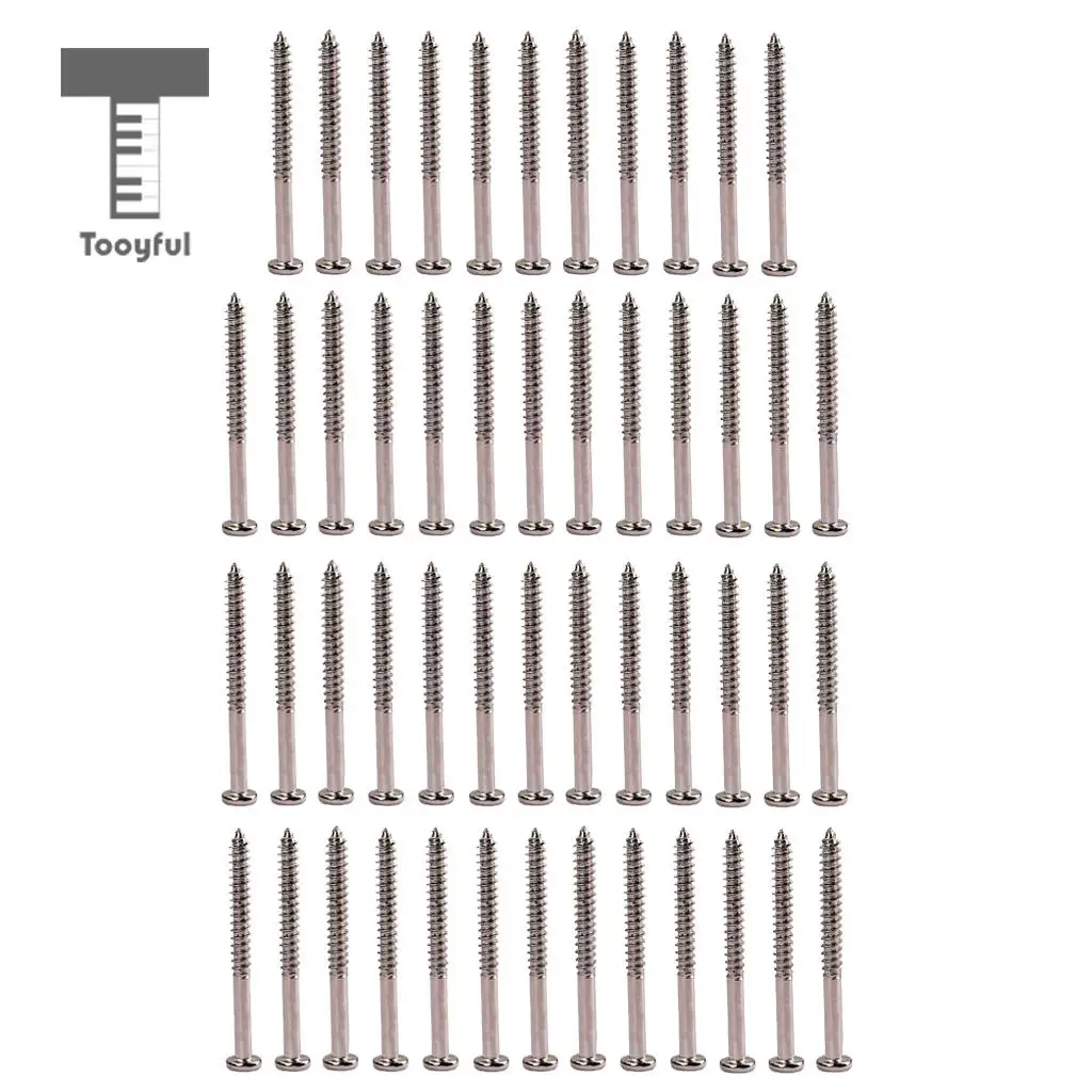 Nickel Bass Guitar Pickup Mounting Screws 50pcs Tooyful for PB JB P90 Pickup Replacement guitar pickup