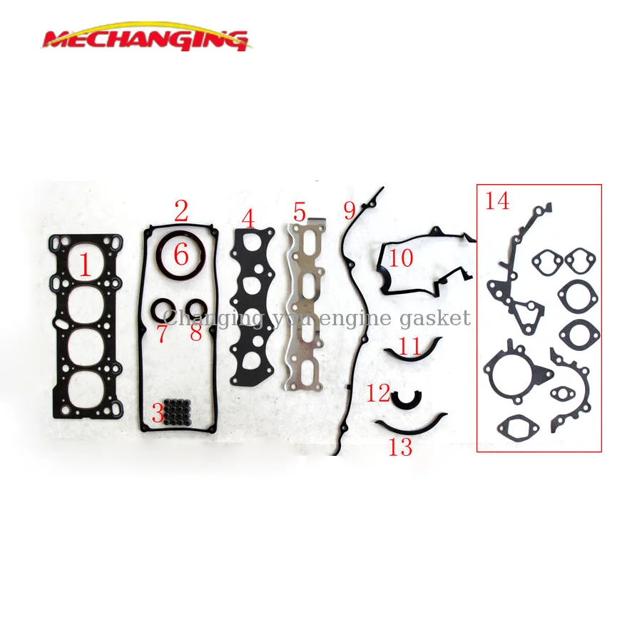 

B3 16V For MAZDA 121 II 323 C Engine Rebuilding Kits Engine Parts Full Set Engine Seal Gasket 8ABL-10-271 KY01-99-100 50075700