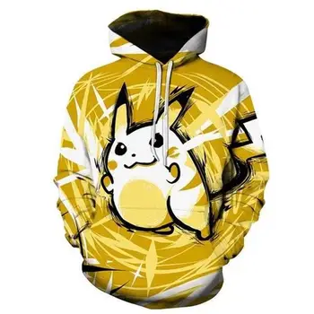

2018 FASHION MEN WOMEN Pikachu lightning attack HOODIE 3D Hoodie Sweatshirts Pullovers Autumn Tracksuit Winter Loose Thin Hoody