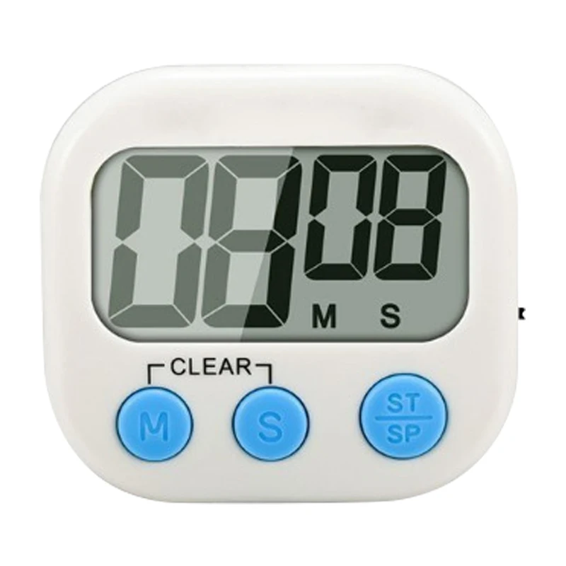 

New Magnetic LCD Digital Kitchen Countdown Timer Alarm with Stand White Kitchen Timer Practical Cooking Timer Alarm Clock