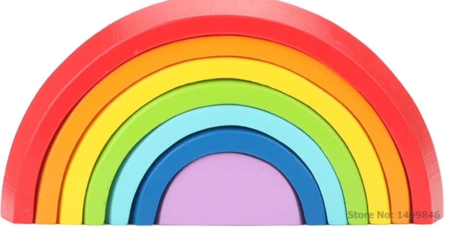 Brinquedos de Madeira do Arco-íris Blocos de Madeira Brinquedo para Crianças Montessori Buliding Bebê Educacional Aprendizagem Recursos Criativo Cor Presente 3 Brinquedos de madeira do arco-íris montessori buliding