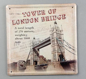 20X20CM London Bridge Vintage Home Decor Tin Sign Wall Decor Metal ... 20X20CM London Bridge Vintage Home Decor Tin Sign Wall Decor Metal ...