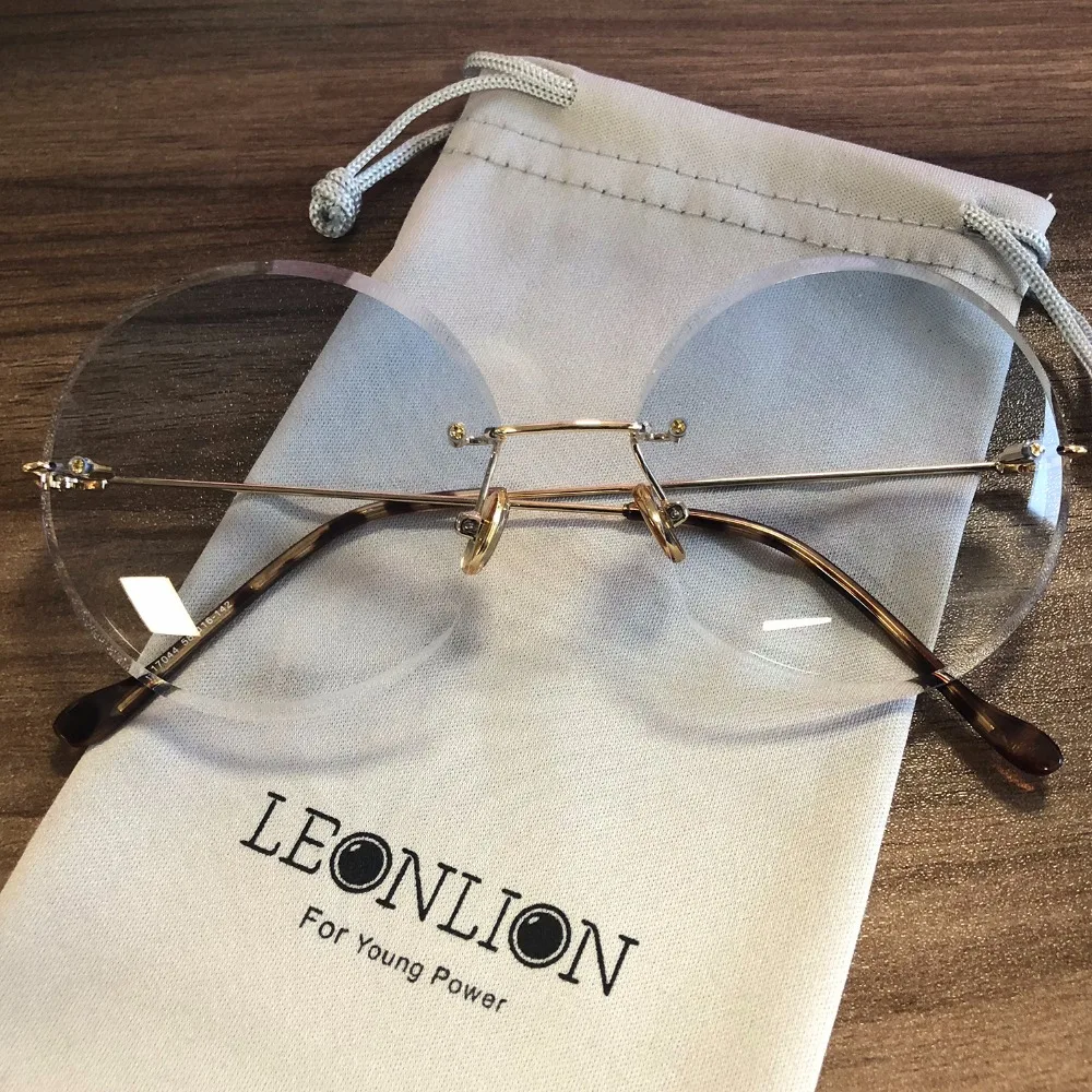 Женские и мужские солнцезащитные очки LeonLion, классические металлические очки без оправы с линзами в виде океана, UV400, 2019|designer rimless sunglasses|rimless designer sunglassesrimless sunglasses | АлиЭкспресс