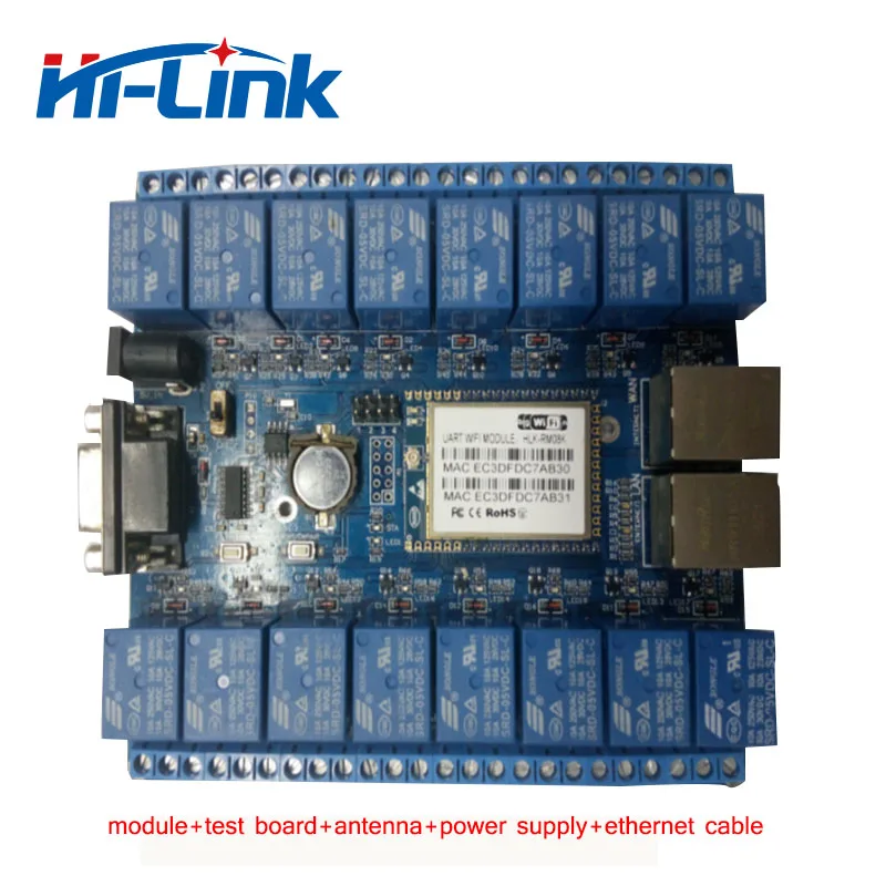 

Free shipping 16 channel relay module with free Android,PC software,support private cloud/Remote control use in indust HLK-SW16K