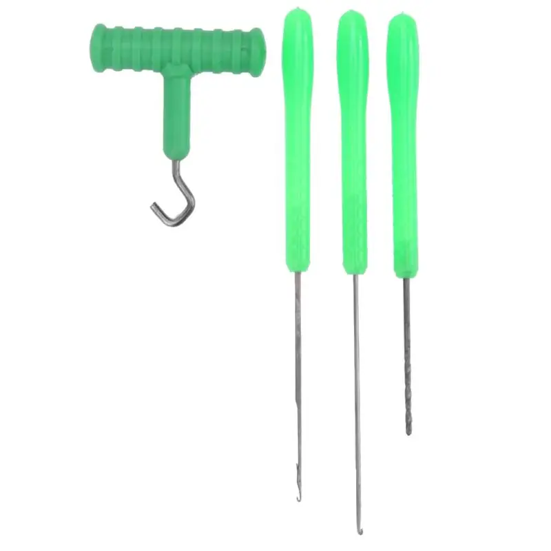 

4 in 1 Combo Set Carp Fishing Rigging Bait Needle Kit Set Fish Drill Tackle Rigging Tool Fishing Tackle 11.1cm 12.3cm 12.4cm