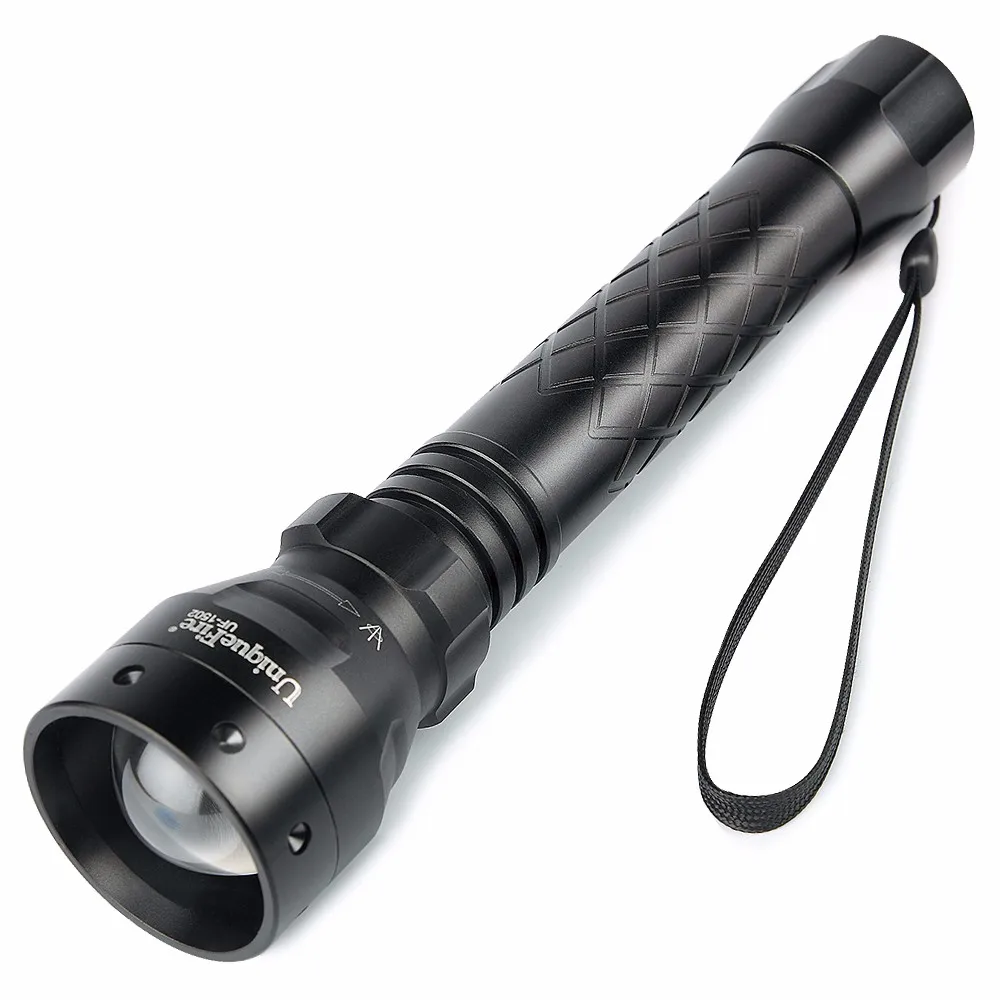 Uniquefire Infrared hunting Flashlight 1502 IR 850NM rechargeable LED tactical torch+two slot charger+gun mount+rat tail3