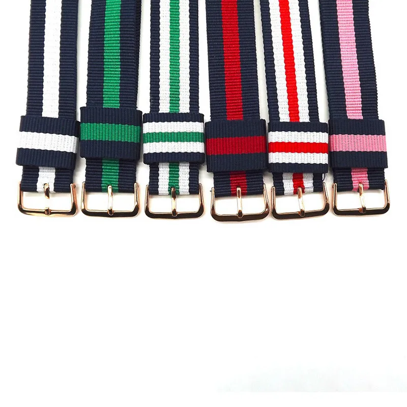 10-colors-choose-Rose-Gold-Buckle-Watch-bands-Nylon-Strap-for-dw-Watch-Top-Quality-Luxury