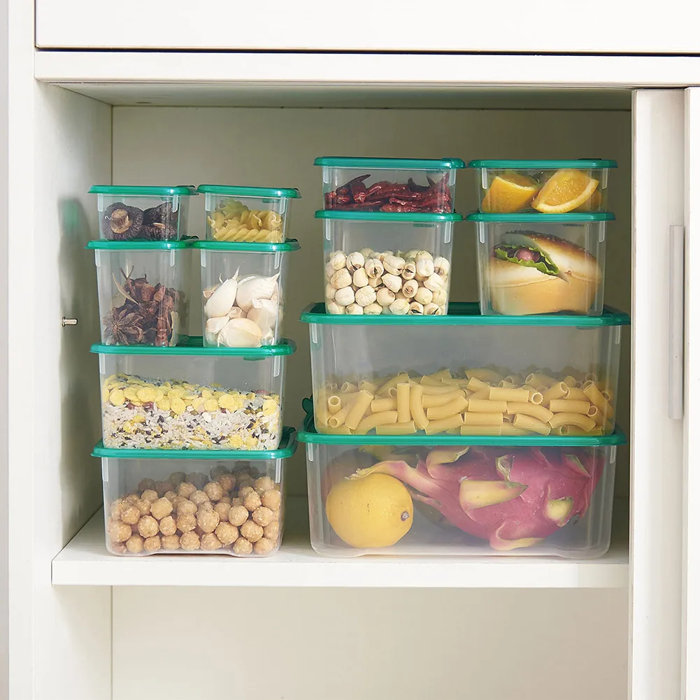 

17 Pcs Multi Purpose PP Microwave Boxes Sealed Crisper Refrigerator Storage Organizer Lunch Box HG99