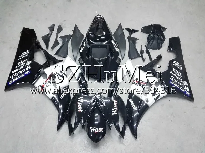 Корпус для YAMAHA YZF600 YZF-R6 06 07 YZF 600 R 6 кузов 69SH21 YZFR6 06 07 YZF-R600 YZF R6 2006 2007 обтекатели комплект глянец Белый - Цвет: No.  21