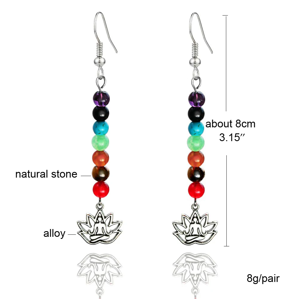 Chakra Natural Stone Earrings