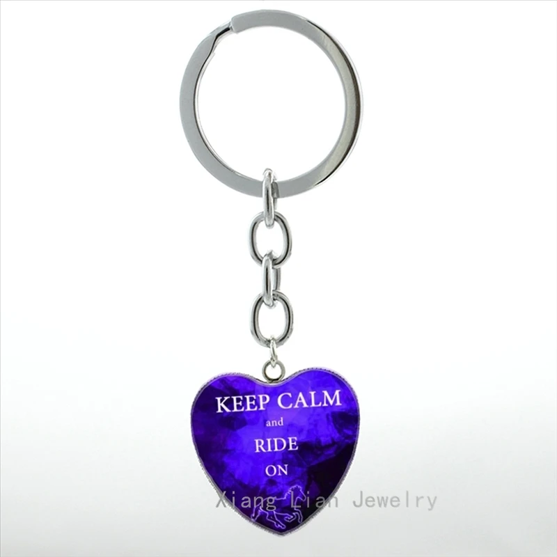 

Keep Calm and Ride On keychain horse riding lovers jewelry key chain ring leisure sports style quote men women keyring HP428