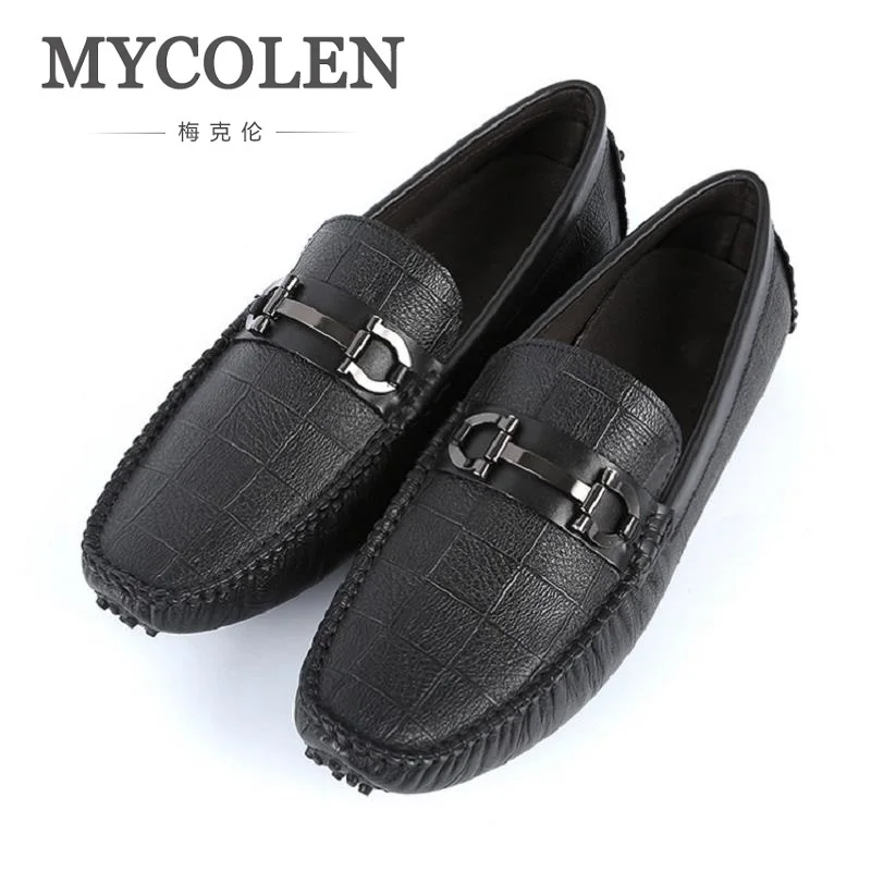 

MYCOLEN 2018 Men Casual Shoes Leather Fashion Driving Shoes Male Loafers Moccasins Italian Shoes For Men Flats Ayakkabi