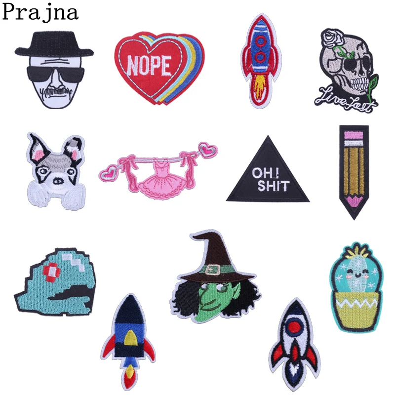 

Prajna 1 PCS Embroidery Patches Clothes DIY Accessory Iron On Patches Cartoon Stripes Applicationss Patches Decoration Sticker E
