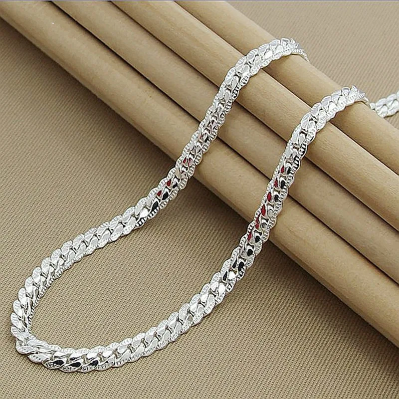 New-Arrivals-Women-6MM-Full-Sideways-Silver-Necklace-925-Sterling-Silver-Fashion-Jewelry-Women-Men-Link