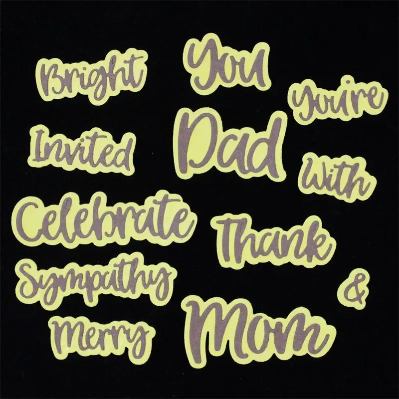 

YPP CRAFT Shadow Words Metal Cutting Dies Stencils for DIY Scrapbooking/photo album Decorative Embossing DIY Paper Cards