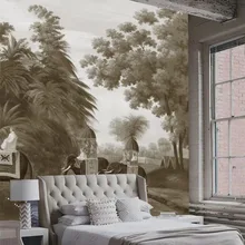 Пейзаж обои на заказ 3D ткань текстильные обои для стен матовый шелк фрески n Винтаж Ручная роспись лес Слон