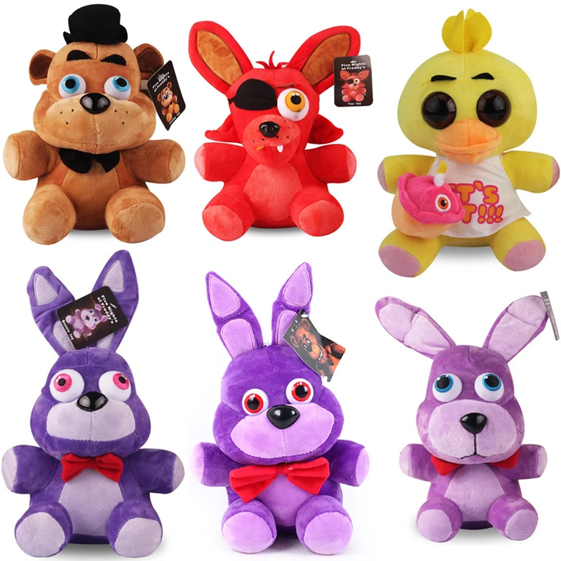 

FNAF Plush Toys 18cm Five Nights At Freddy's 4 Freddy Bear Chica Bonnie Foxy Plush Keychain Pendant Stuffed Animals Toys Gifts