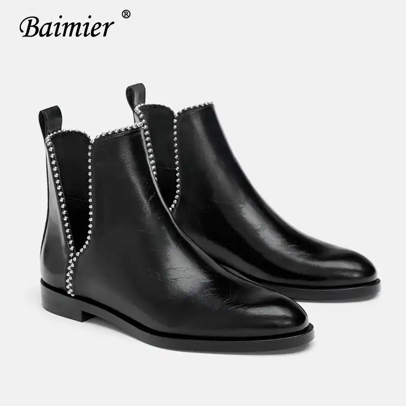 silver low heel ankle boots