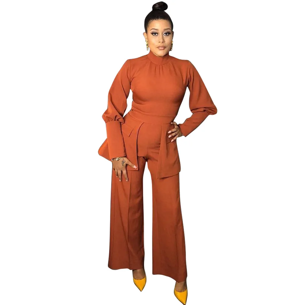 Solid Color Stand Collar Long Sleeve Jumpsuit Slim Overalls Empire